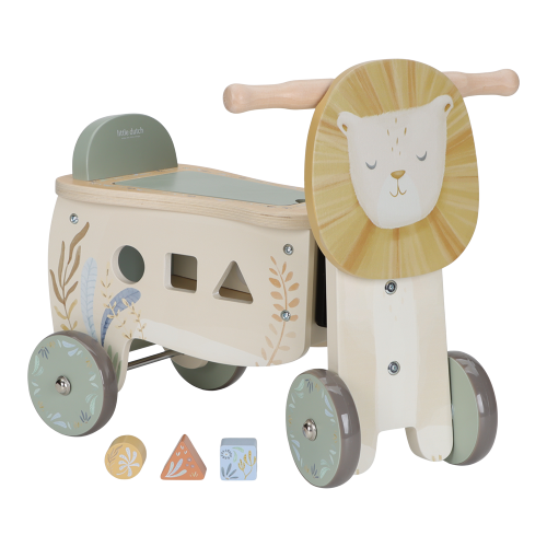 Les Petits Marmots | Porteur en bois Lion - Safari Friends
