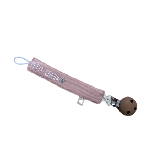 Les Petits Marmots | Attache tétine rose - Petit coeur