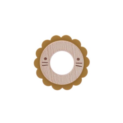 Les Petits Marmots | Anneau de dentition en silicone & bois - Lion