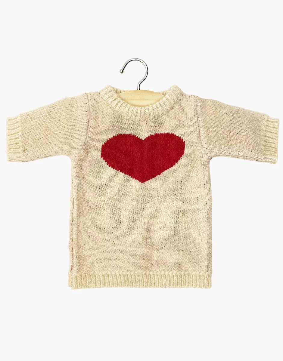 Les Petits Marmots | Gordis - Robe Lena coeur en tricot rouge et son pochon