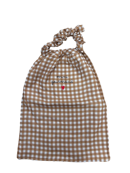 Les Petits Marmots | Serviette de cantine éponge vichy - Mini gourmand