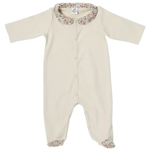 Les Petits Marmots | Pyjama en coton beige et col claudine - Afternoon tea