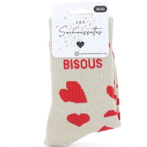 Les Petits Marmots | Chaussettes pailletées - Bisous