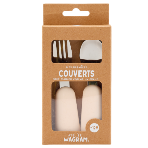 Les Petits Marmots | Couverts en silicone - Crème