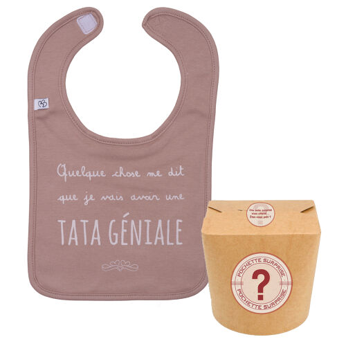 Les Petits Marmots | Pochette surprise bavoir - Annonce "Une tata géniale"