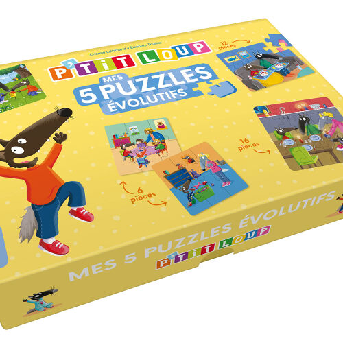 Les Petits Marmots | P'tit Loup - Mes 5 puzzles évolutifs