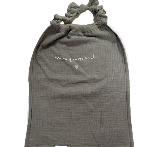 Les Petits Marmots | Serviette de cantine éponge - Vert Mini gourmand