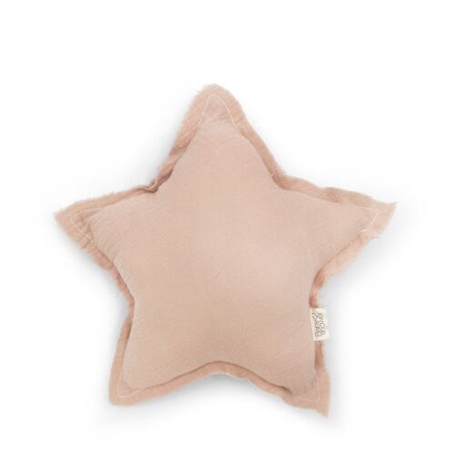 Les Petits Marmots | Coussin étoile 25x25 - Nude powder 