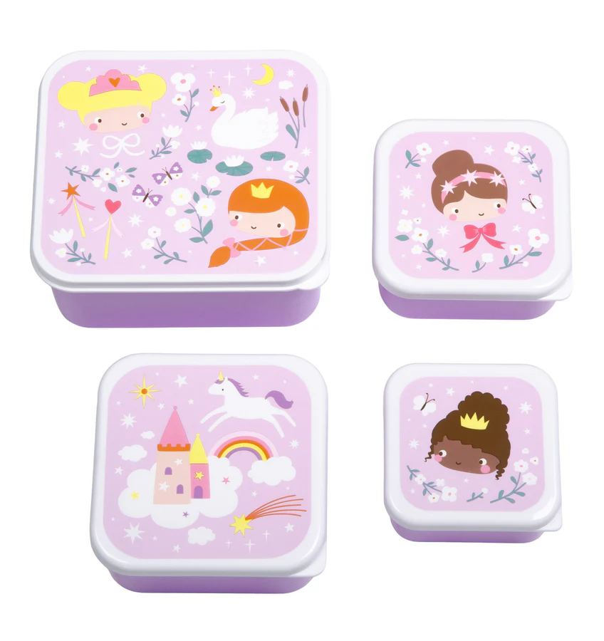 Les Petits Marmots | Set de 4 boîtes à goûter - Princesses