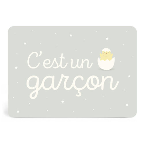 Les Petits Marmots | Carte A6 annonce Zü - C'est un garçon !