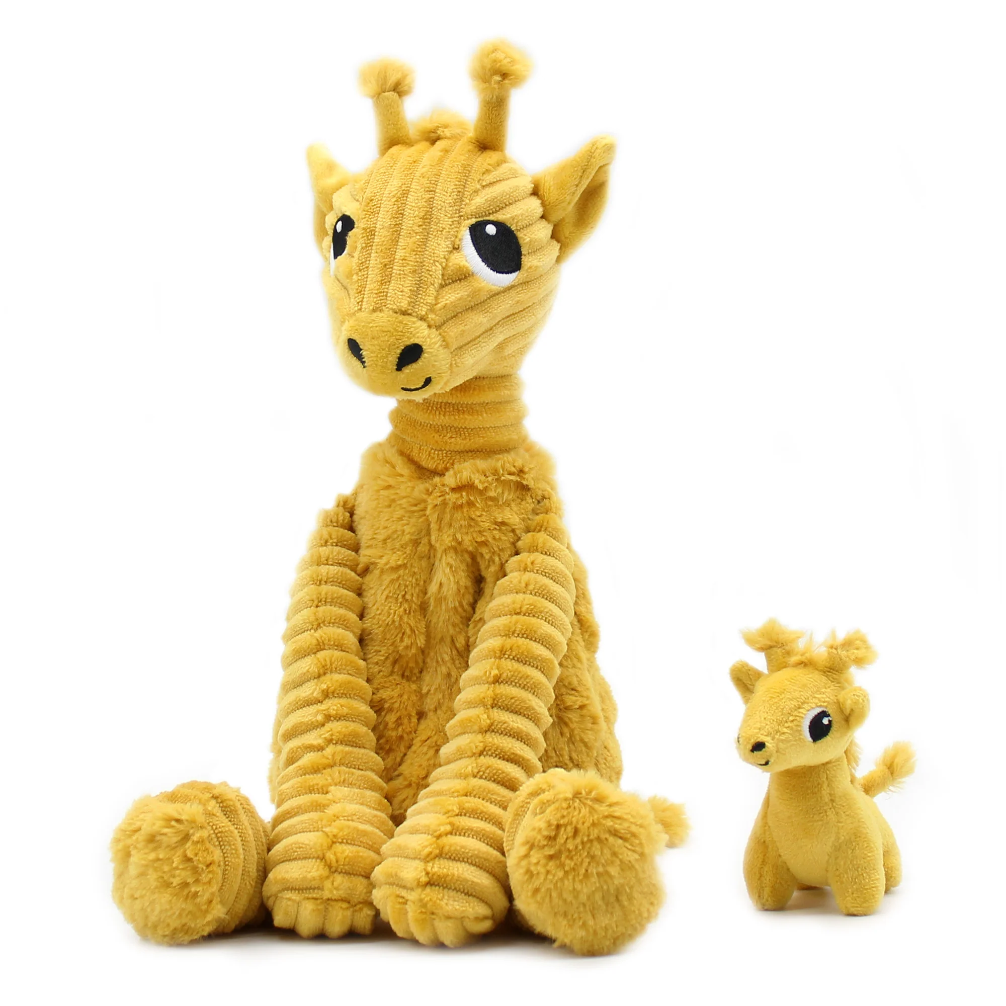 Les Petits Marmots | Peluche girafe Loncou et sa maman - Jaune moutarde