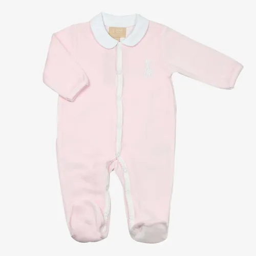 Les Petits Marmots | Pyjama en velours 3 mois - Rose