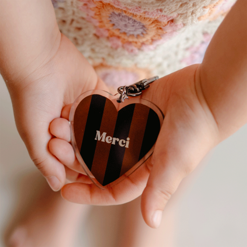 Les Petits Marmots | Porte-clés Rayures marrons - Merci