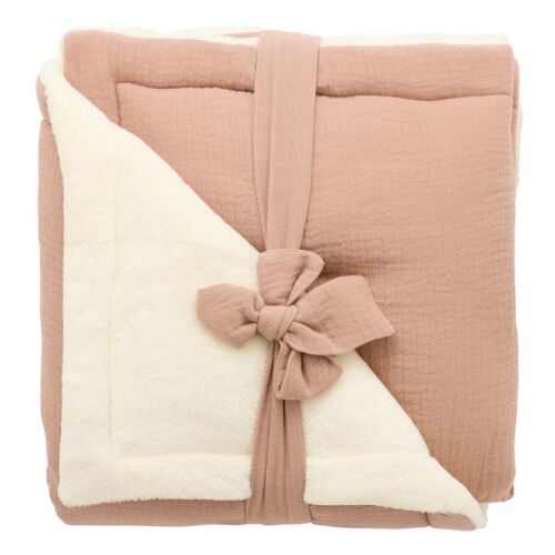 Les Petits Marmots | Couverture peluche double gaze - Mocha