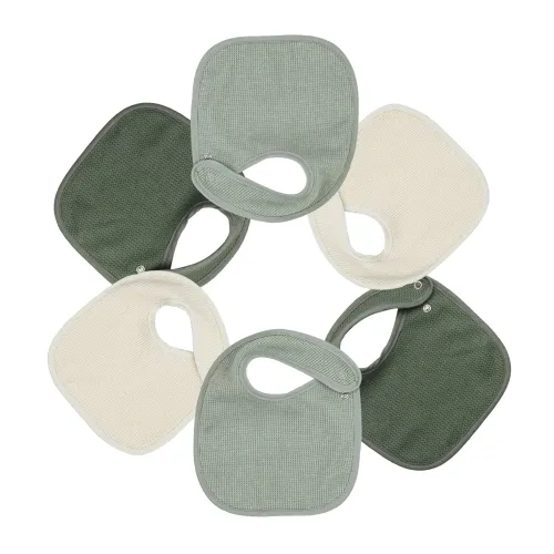 Les Petits Marmots | Set de 6 bavoirs - Vert
