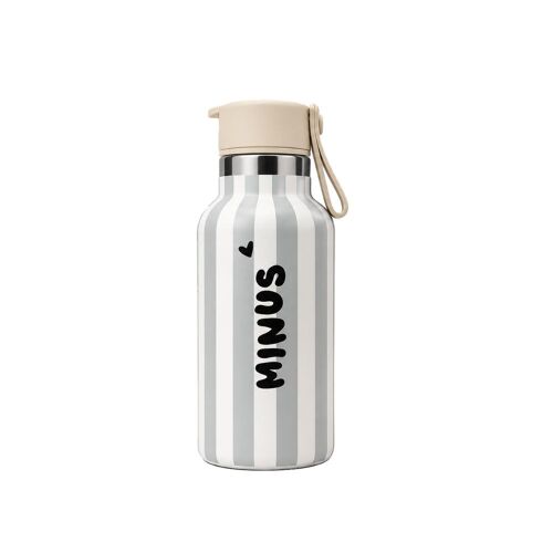 Les Petits Marmots | Gourde isotherme à paille 350ml - Stripe bleu