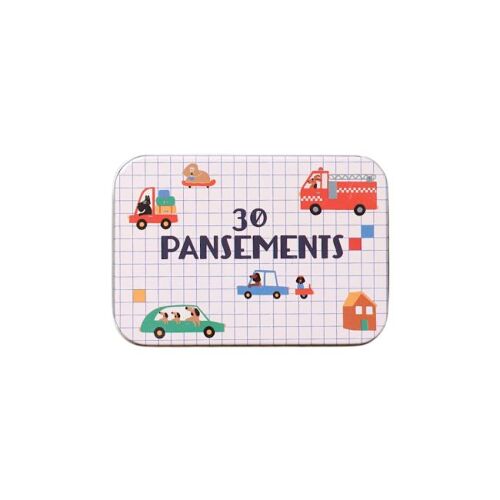 Les Petits Marmots | Boîte de 30 pansements véhicules et chiens