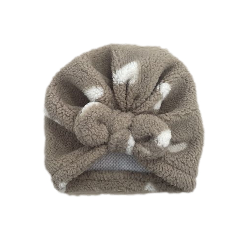 Les Petits Marmots | Turban sherpa - Coeur blanc