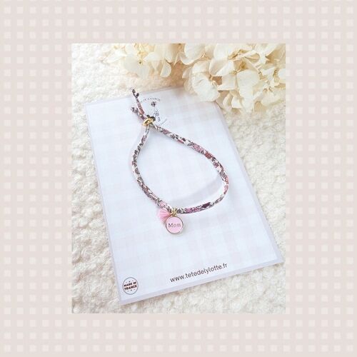 Les Petits Marmots | Bracelet "Mom" - Liberty rose