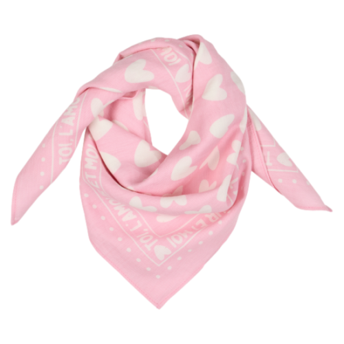 Les Petits Marmots | Foulard Toi, l'amour et moi - Rose coeur blanc