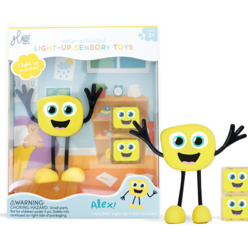 Les Petits Marmots | Coffret personnage Alex et cubes lumineux - Jaune