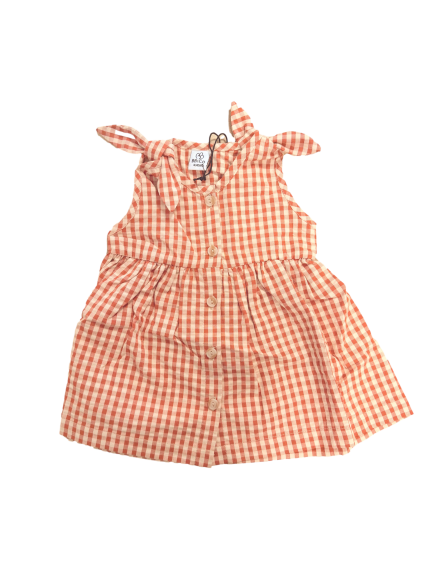 Les Petits Marmots | Robe évasée sans manches - Pêche/cognac