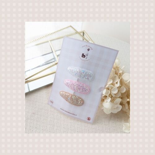 Les Petits Marmots | Trio de barrettes paillettes - Clic-Clac