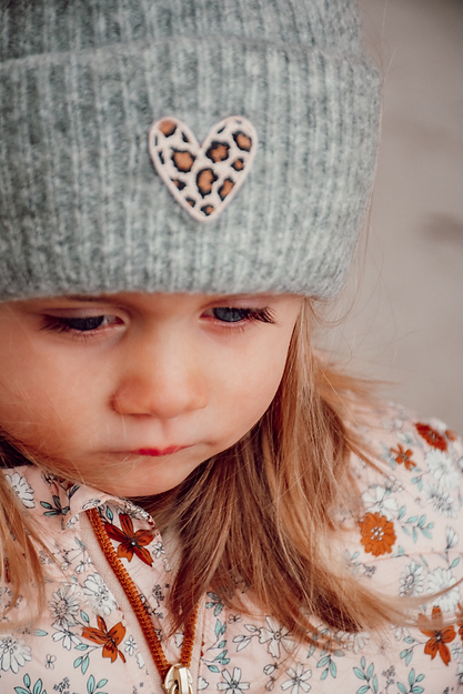 Les Petits Marmots | Bonnet cœur enfant - Gris