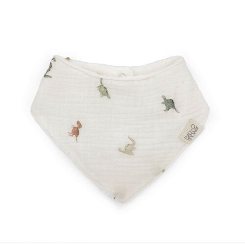 Les Petits Marmots | Bavoir bandana bambou - Dinos