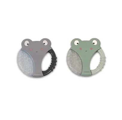 Les Petits Marmots | Set de 2 anneaux de dentition rafraîchissants - Grenouille