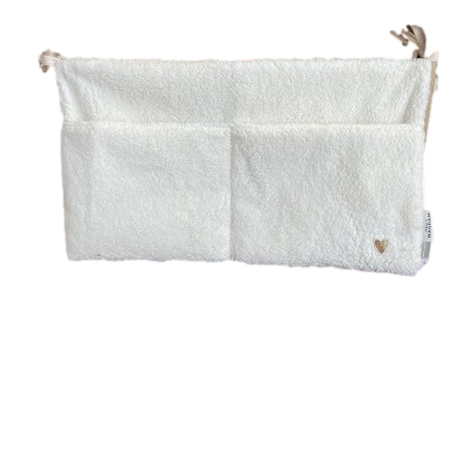 Les Petits Marmots | Range-doudou moumoute blanc & cœur doré - Atelier Wagram 