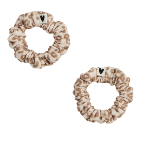 Les Petits Marmots | Lot de 2 Mini chouchous - Gaze léopard