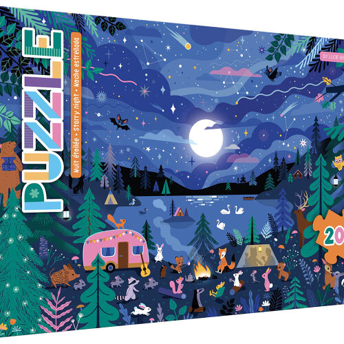 Les Petits Marmots | Puzzle 200 pièces - Nuit étoilée