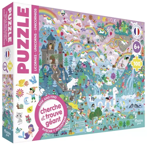 Les Petits Marmots | Puzzle cherche et trouve 100 pièces - Licornes