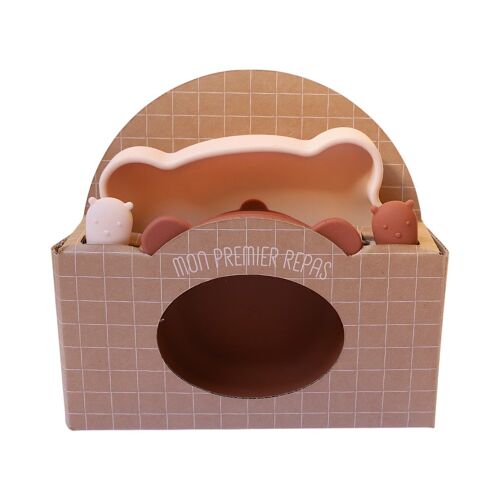 Les Petits Marmots | Coffret mon premier repas bébé - Marron/beige