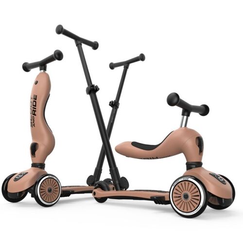 Les Petits Marmots | Porteur évolutif en trottinette Highwaykick 1 Push and Go - Mocha