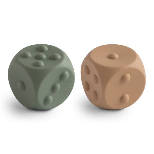 Les Petits Marmots | Set de 2 dés de jeu en silicone - Mushie