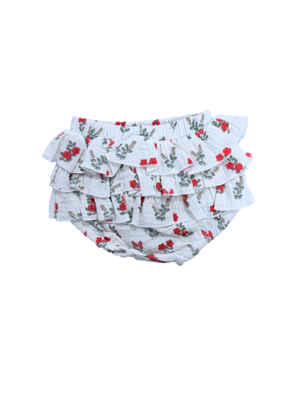 Les Petits Marmots | Bloomer à volants - Fleurs rouges 