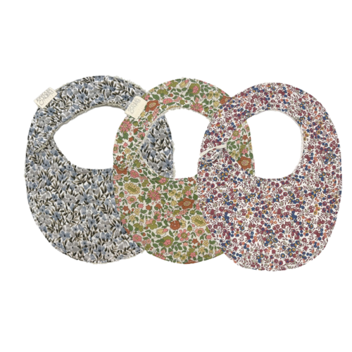 Les Petits Marmots | Set de 3 bavoirs liberty