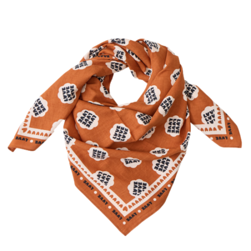 Les Petits Marmots | Foulard Love love - Fond marron 