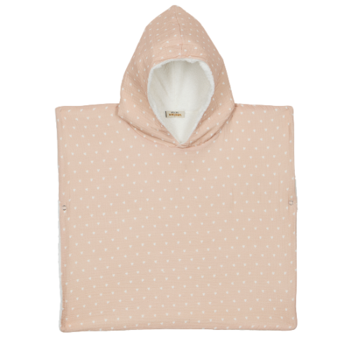 Les Petits Marmots | Poncho de bain 0-3ans - Beige petits coeurs
