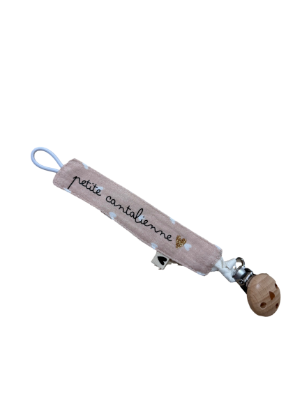Les Petits Marmots | Attache tétine rose coeur blanc - Petite cantalienne