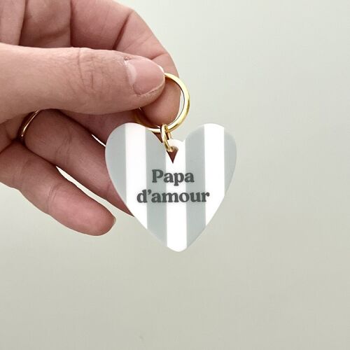 Les Petits Marmots | Porte-clés rayures vertes - Papa