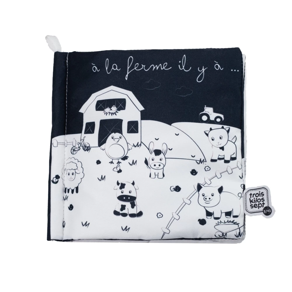 Les Petits Marmots | Livre d'éveil en noir et banc - La ferme