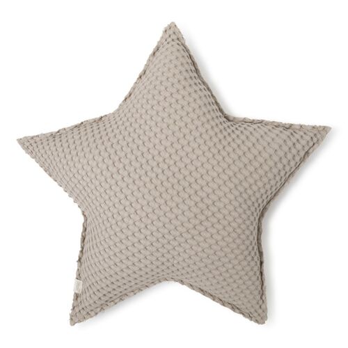 Les Petits Marmots | Coussin Big Star 60x60 - Gofre latte