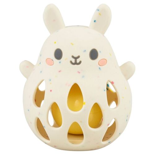 Les Petits Marmots | Hochet en silicone avec grelot - Lapin