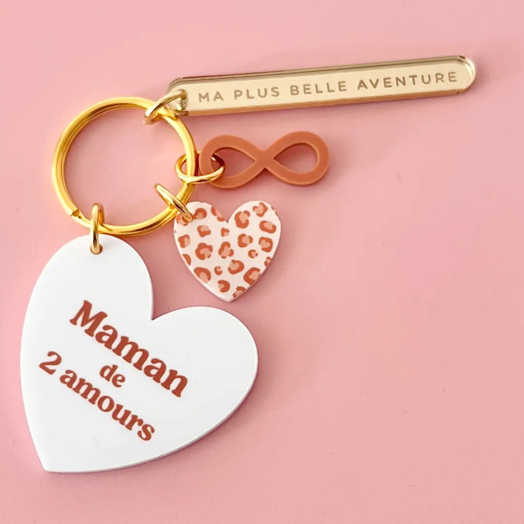 Les Petits Marmots | Porte-clé - Maman de 2 amours