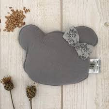 Les Petits Marmots | Bouillotte - Ours gaze de coton gris 