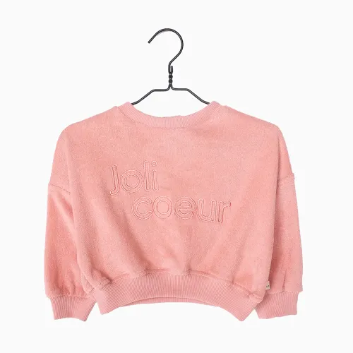 Les Petits Marmots | Sweatshirt en éponge Joli coeur - Litchi