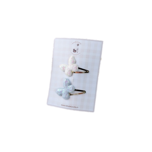 Les Petits Marmots | Duo de barrettes - Papillons scintillants